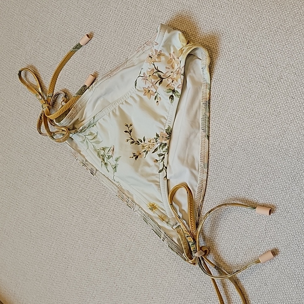 ZIMMERMANN Amelie Ivory Garden Floral Bikini Swim Bottom Pale Pink US 6